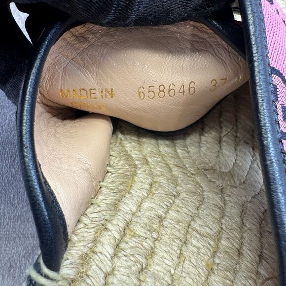 Gucci Multicolor Criss Cross Strap Red and Pink Espadrille Sandals Slides 37 - Picture 9 of 12